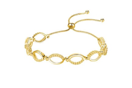 Gold Adjustable Bracelet with Tags