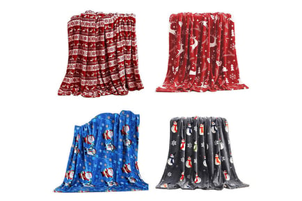 Super Soft Cosy Christmas Throws - 4 Sizes & 4 Designs!