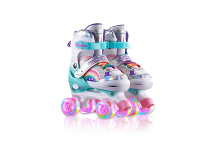 'Grow with You' Adjustable Rainbow LED Roller Skates!