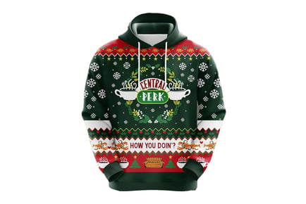 Comfy Unisex Friends Inspired Festive Christmas Hoodie