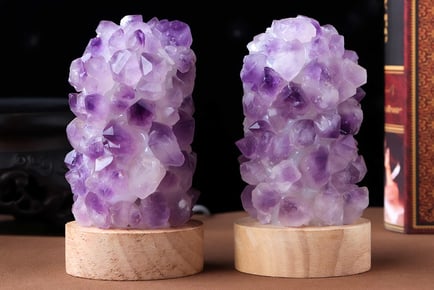 Amethyst Crystal Wishing Lamp in Warm or Cold Light Option
