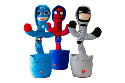 Wiggle Dancing & Talking Superhero Plush Toy - 4 Options