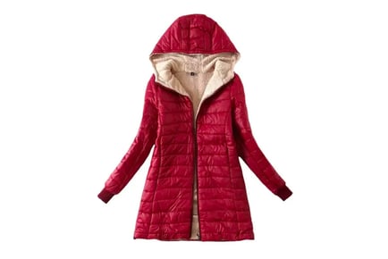 Stylish Women's Hooded Parka Winter Fleeced Outerwear
