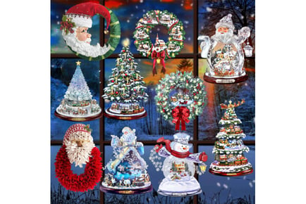 2PC Christmas Themed 3D Decorative Window Stickers