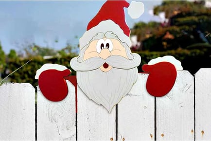 Christmas Fence Peeker Decoration