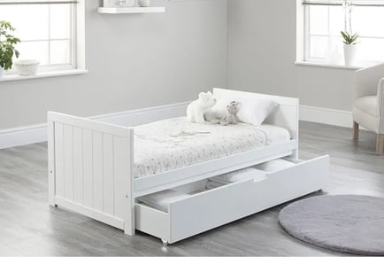 Modern Style Baby Cot Bed with Drawer in Grey or White