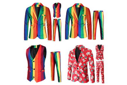 Christmas or Rainbow Printed Suit - 2 or 3Pcs Suit!