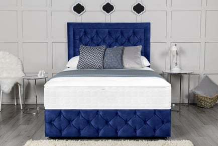 Dark Grey Divan Bed and Mattress - Storage Options