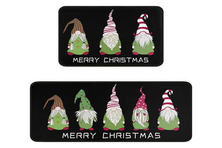 Christmas Themed Non Slip Kitchen Rugs in 8 Design Options