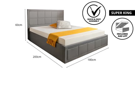 The Grayson Deluxe Ottoman Storage Bed, 6.0ft Superking with Mattress