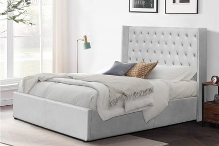 Chesterfield Velvet Ottoman Bed - Size & Mattress Options