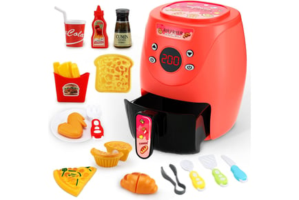 Kids 16 Piece Pretend Play Air Fryer