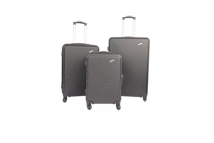 3-Piece Hard Shell Spinner Luggage Ensemble, Silver