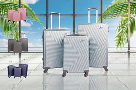 3-Piece Hard Shell Spinner Luggage Ensemble, Silver