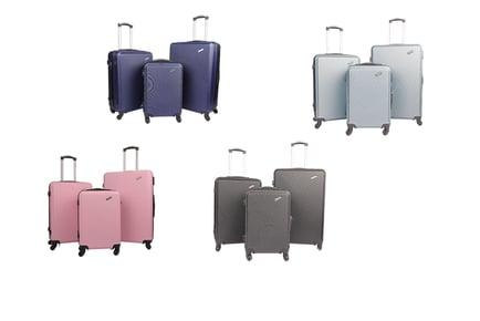 3-Piece Hard Shell Spinner Luggage Ensemble, Silver