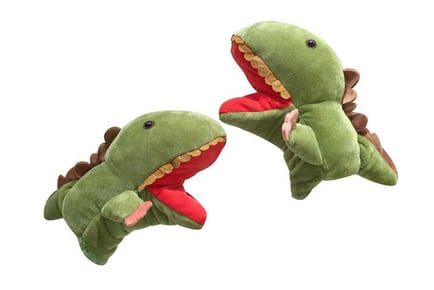 Pair of Plush Dinosaur Gloves in 4 Colour Options