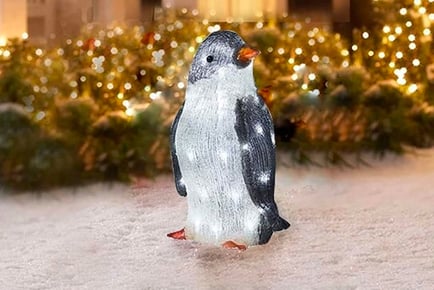Set of 3 LED Christmas Penguin Decor in 2 Sizes and 2 Options