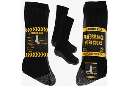 PACK OF 12 REGULAR WORK SOCKS BLACK 6-11