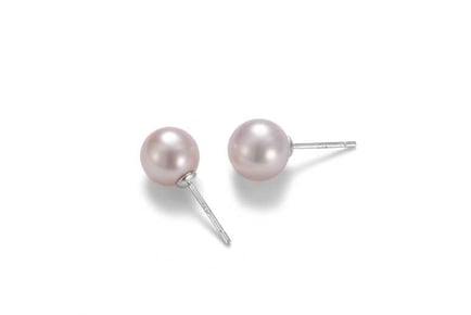 Sterling Silver Pearl Stud Earrings