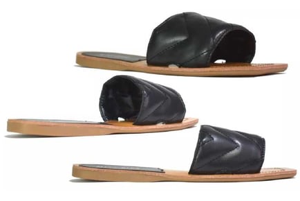 Womens Flat Wide Fit Slide Sandals