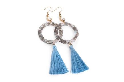 Fashionable Marble Effect Drop Earrings