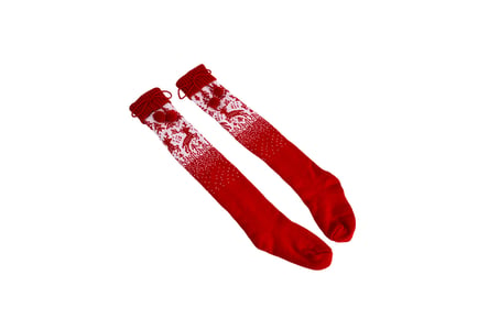 Long Christmas Knit Socks in 2 Options and Colours