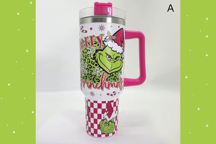 40oz Christmas Grinch Inspired Tumbler with Handle in 7 Designs