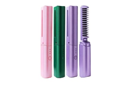 USB Portable Wireless Hair Straightening Comb - 3 Colours
