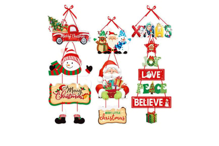 Christmas Decoration Door Hanging Pack of 6