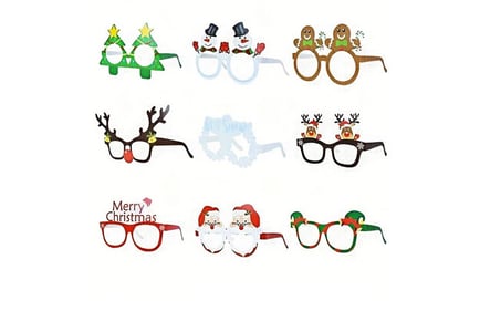 9pcs Christmas 3D Paper Glasses