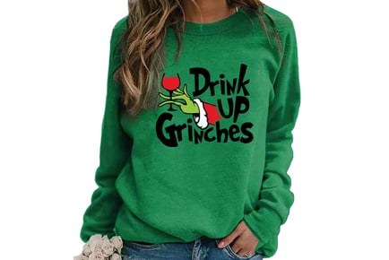 Women's Funny Grinch Sweatshirt - 5 Sizes, 7 Colours