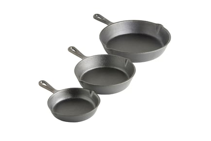 Cast Iron 3pcs Non Stick Skillet Pan Set