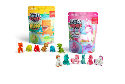 Zimpli Kids Baff Bombz Dino or Unicorn Surprise - Pack of 3!
