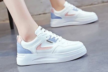 Women's Letter Patch Colour Sneakers - 5 Sizes!