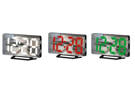 Large Screen Ultra Thin LED Mirror Clock in 3 Colours