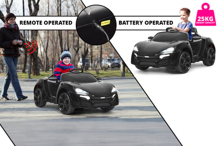 Kids' 12V Lamborghini Style Electric Ride on Car, Black