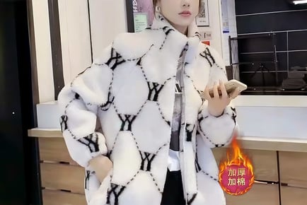 Printed Faux Fur Plush Coat in 5 Sizes and 3 Designs