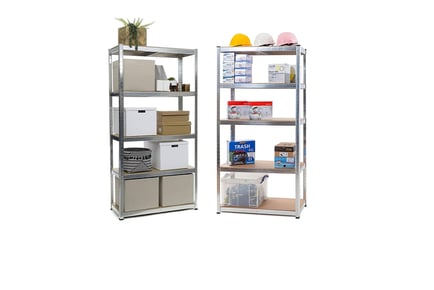 5 Tier Heavy Duty Metal Storage Rack Shelves Unit - 2 Colours