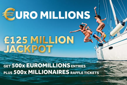 500 EuroMillions Lines & 500 Millionaires Raffle Tickets - £125m Jackpot!