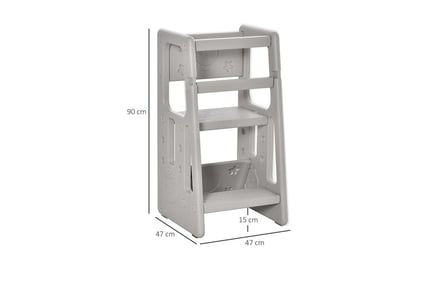 A Grey Toddlers' Step Stool for the Kitchen