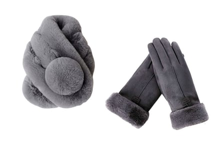 Fluffy Scarf and Gloves in 3 Options and Multiple Colours