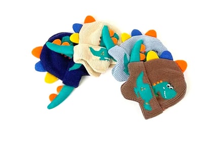 Kids' Dinosaur Knitted Hat in 4 Colours