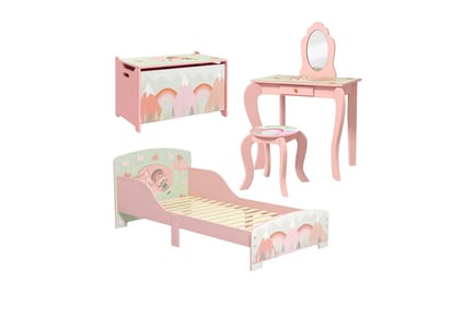 3 in 1 Bedroom Furniture Set for Kids in Pink