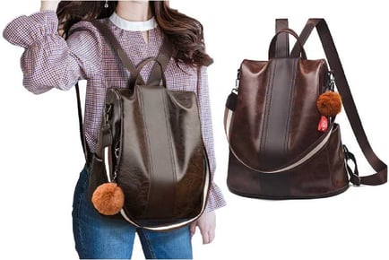 Women PU Leather Anti-theft Backpack