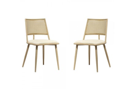 Set of 2 Rattan Dining Chairs In Oak or Black!