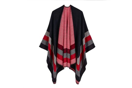 Thick Warm Cloak Shawl with Geometric Patterns in 6 Colours