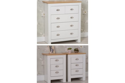 Heritage bedroom furniture set, Three-piece Set, White