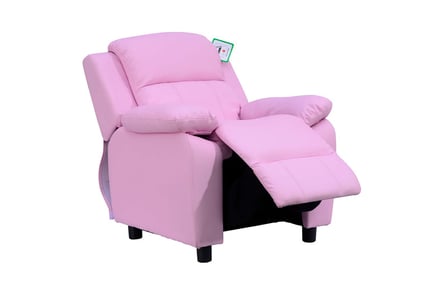 Children's Pink Recliner Armchair with Storage