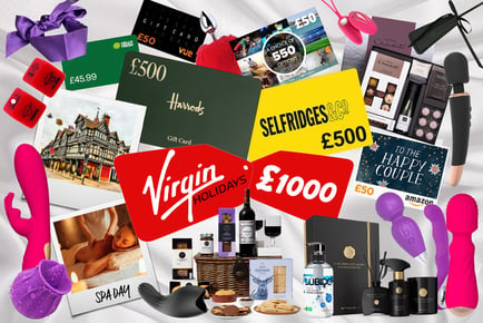 Couples Mystery Deal - £1000 holiday, £500 Selfridges or Harrods Vouchers, Hello Fresh Gift Card, Kinky Play Dice, Vibe Sets & More!