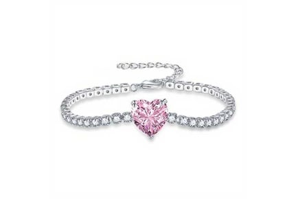 Heart Tennis Silver Bracelet